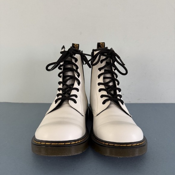 Dr.‎ Martens 1460 Boots White Leather 8 Eye Lace Up Combat Shoes main image 7
